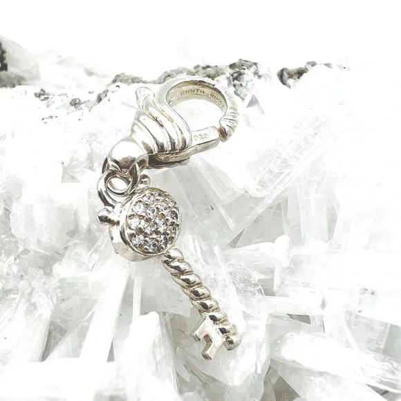 Judith Ripka Sterling Silver “Key to my Heart” Necklace 18” with Key Charm